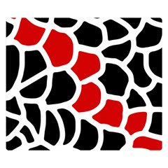 Red, Black And White Abstraction Double Sided Flano Blanket (small)  by Valentinaart