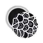 Black and white playful design 2.25  Magnets Front