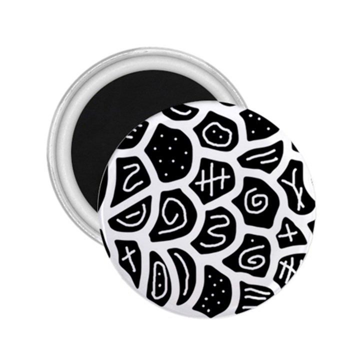 Black and white playful design 2.25  Magnets