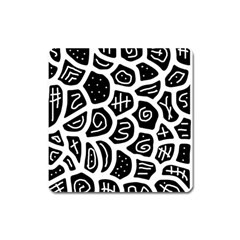 Black And White Playful Design Square Magnet by Valentinaart