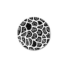 Black And White Playful Design Golf Ball Marker by Valentinaart