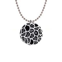 Black And White Playful Design Button Necklaces