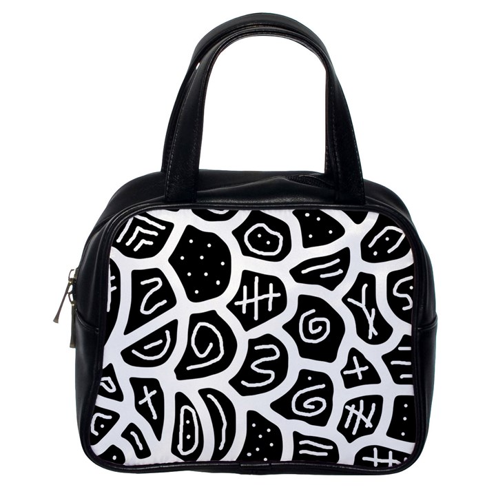 Black and white playful design Classic Handbags (One Side)