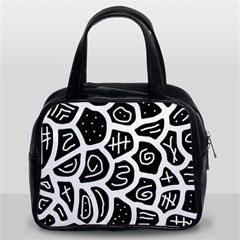 Black And White Playful Design Classic Handbags (2 Sides) by Valentinaart