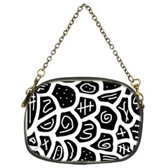 Black And White Playful Design Chain Purses (two Sides)  by Valentinaart