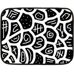 Black And White Playful Design Fleece Blanket (mini) by Valentinaart