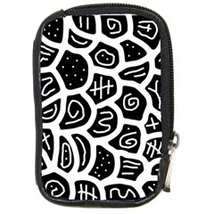 Black And White Playful Design Compact Camera Cases by Valentinaart