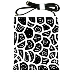 Black And White Playful Design Shoulder Sling Bags by Valentinaart