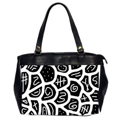 Black And White Playful Design Office Handbags (2 Sides)  by Valentinaart