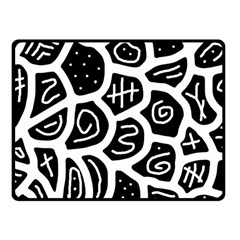 Black And White Playful Design Fleece Blanket (small) by Valentinaart