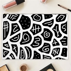 Black And White Playful Design Cosmetic Bag (xxl)  by Valentinaart