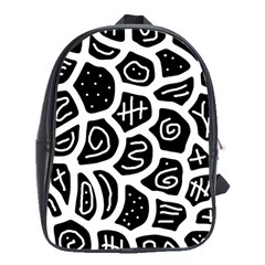 Black And White Playful Design School Bags (xl)  by Valentinaart