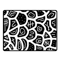 Black And White Playful Design Double Sided Fleece Blanket (small)  by Valentinaart