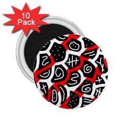 Red Playful Design 2 25  Magnets (10 Pack)  by Valentinaart