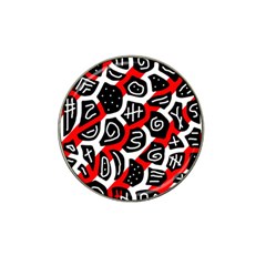 Red Playful Design Hat Clip Ball Marker by Valentinaart