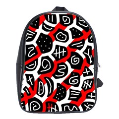 Red Playful Design School Bags(large)  by Valentinaart