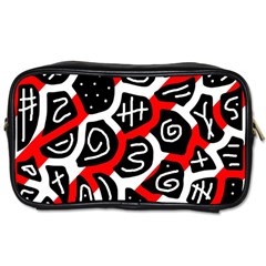 Red Playful Design Toiletries Bags 2-side by Valentinaart