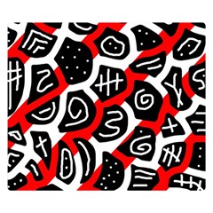 Red Playful Design Double Sided Flano Blanket (small)  by Valentinaart