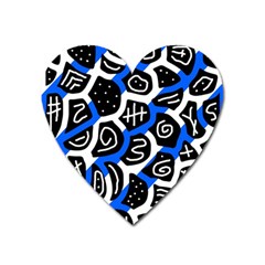 Blue Playful Design Heart Magnet by Valentinaart