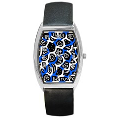 Blue Playful Design Barrel Style Metal Watch by Valentinaart