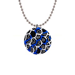 Blue Playful Design Button Necklaces by Valentinaart