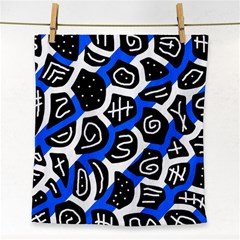 Blue Playful Design Face Towel by Valentinaart