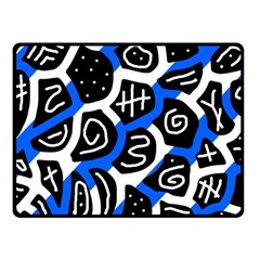 Blue Playful Design Fleece Blanket (small) by Valentinaart