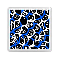 Blue Playful Design Memory Card Reader (square)  by Valentinaart