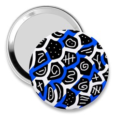 Blue Playful Design 3  Handbag Mirrors by Valentinaart