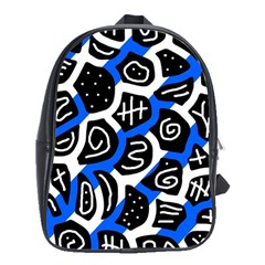 Blue Playful Design School Bags (xl)  by Valentinaart