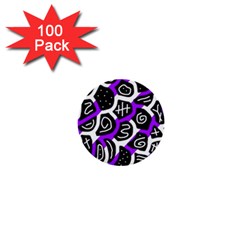 Purple Playful Design 1  Mini Buttons (100 Pack)  by Valentinaart