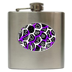 Purple Playful Design Hip Flask (6 Oz) by Valentinaart