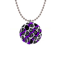 Purple Playful Design Button Necklaces