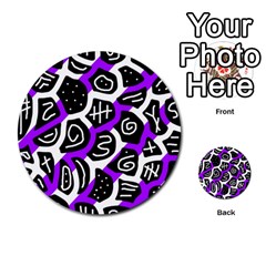 Purple Playful Design Multi-purpose Cards (round)  by Valentinaart