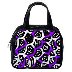 Purple Playful Design Classic Handbags (one Side) by Valentinaart