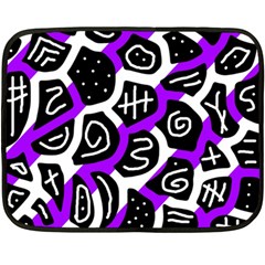 Purple Playful Design Double Sided Fleece Blanket (mini)  by Valentinaart