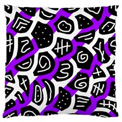 Purple Playful Design Large Cushion Case (two Sides) by Valentinaart