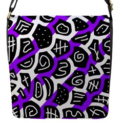 Purple Playful Design Flap Messenger Bag (s) by Valentinaart