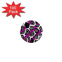 Magenta Playful Design 1  Mini Magnets (100 Pack)  by Valentinaart