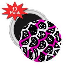 Magenta Playful Design 2 25  Magnets (10 Pack)  by Valentinaart