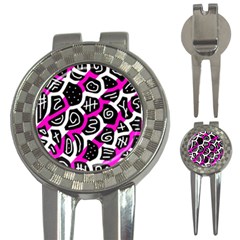 Magenta Playful Design 3-in-1 Golf Divots by Valentinaart