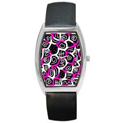 Magenta Playful Design Barrel Style Metal Watch by Valentinaart