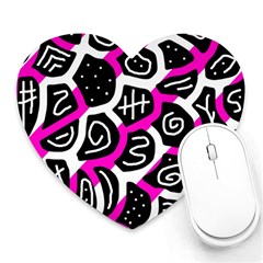 Magenta Playful Design Heart Mousepads by Valentinaart