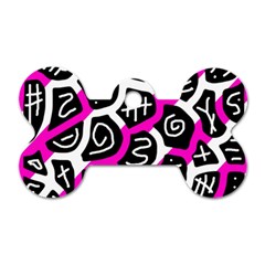 Magenta Playful Design Dog Tag Bone (one Side) by Valentinaart