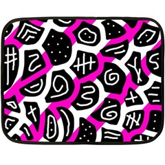 Magenta Playful Design Fleece Blanket (mini) by Valentinaart