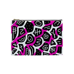 Magenta Playful Design Cosmetic Bag (medium)  by Valentinaart