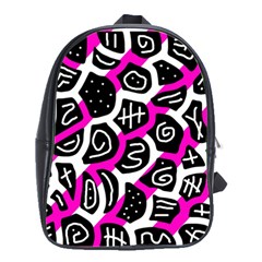 Magenta Playful Design School Bags(large)  by Valentinaart