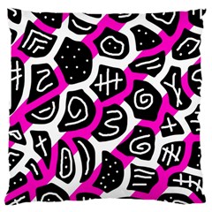 Magenta Playful Design Large Cushion Case (one Side) by Valentinaart