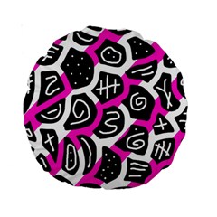 Magenta Playful Design Standard 15  Premium Round Cushions by Valentinaart