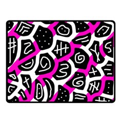 Magenta Playful Design Double Sided Fleece Blanket (small)  by Valentinaart